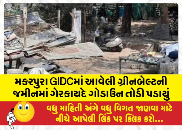 MailVadodara.com - Illegal-godown-demolished-in-green-belt-land-in-Makarpura-GIDC