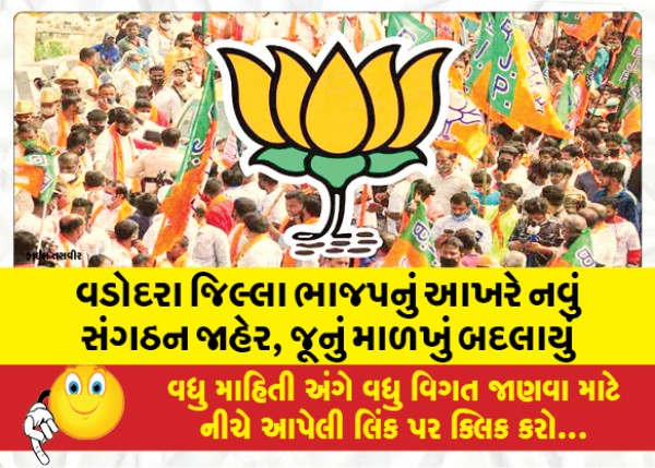 MailVadodara.com - Vadodara-district-BJP-finally-announces-new-organization-replaces-old-structure