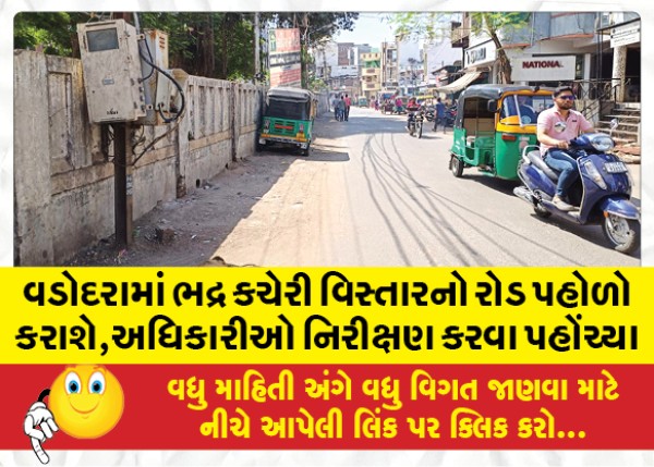 MailVadodara.com - Vadodara-the-road-of-Bhadra-Kacheri-area-will-be-widened-officials-arrived-for-inspection