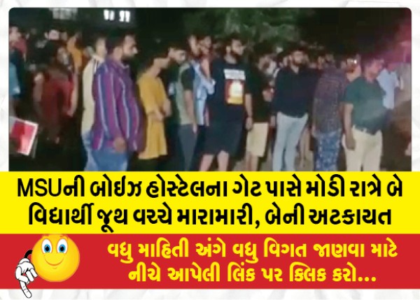 MailVadodara.com - Fight-between-two-student-groups-late-at-night-near-gate-of-MSU-boys-hostel-two-detained