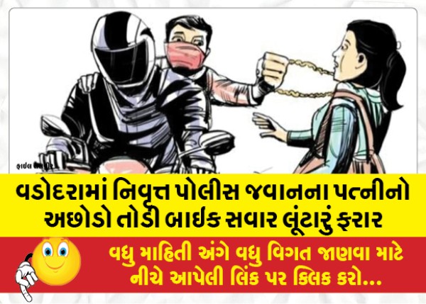 MailVadodara.com - A-bike-riding-robber-absconded-after-breaking-the-house-of-a-retired-police-constable-wife-in-Vadodara