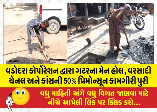 MailVadodara.com - Vadodara-Corporation-completes-50-percentage-pre-monsoon-work-of-sewer-man-hole-rain-channel-and-bund