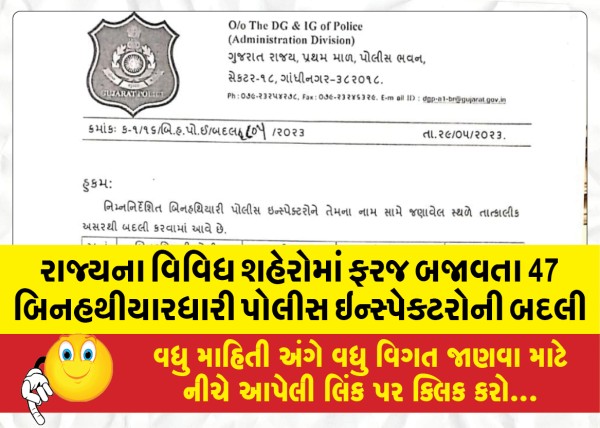 MailVadodara.com - Transfer-of-47-unarmed-police-inspectors-serving-in-various-cities-of-the-state