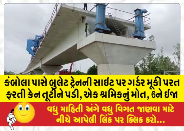 MailVadodara.com - Crane-returning-from-placing-girder-to-bullet-train-site-collapses-near-Kambola-1-worker-killed-6-injured