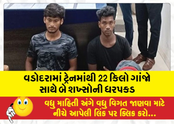 MailVadodara.com - Two-persons-arrested-with-22-kg-ganja-from-train-in-Vadodara