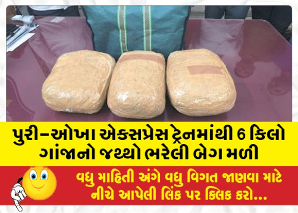 MailVadodara.com - A-bag-containing-6-kg-of-ganja-was-recovered-from-the-Puri-Okha-Express-train