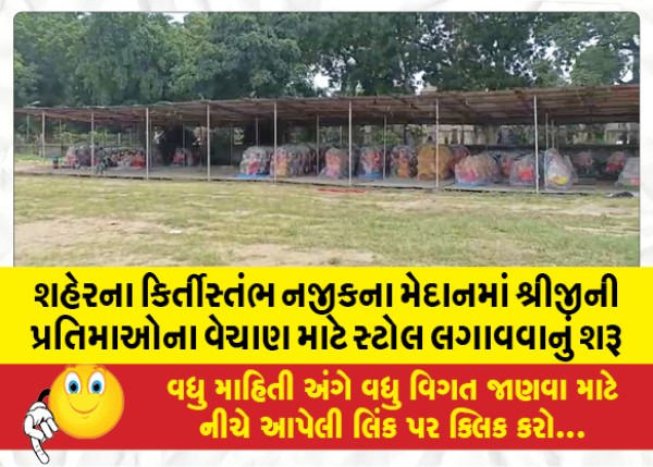 MailVadodara.com - Stalls-for-selling-idols-of-Sriji-started-in-the-ground-near-Kirtistambha-in-the-city