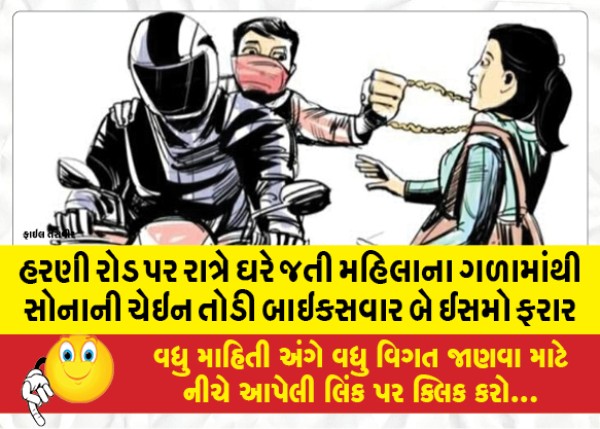 MailVadodara.com - Two-bikers-absconded-after-breaking-a-gold-chain-from-the-neck-of-a-woman-going-home-at-night-on-Harni-Road