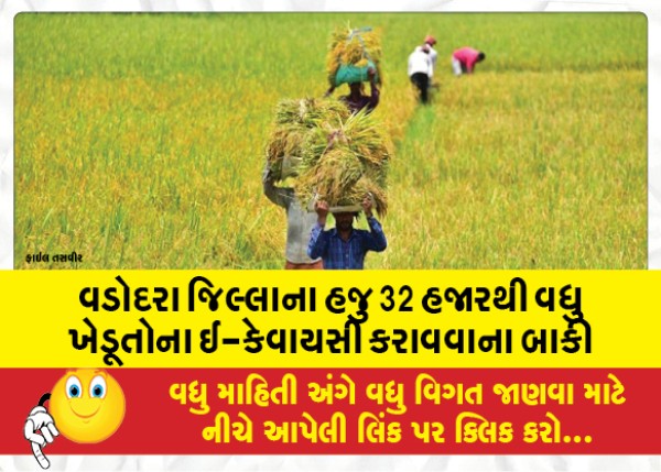 MailVadodara.com - More-than-32-thousand-farmers-of-Vadodara-district-are-yet-to-undergo-e-KYC