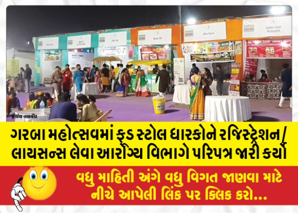 MailVadodara.com - Health-Department-issues-circular-to-get-registration-license-for-food-stall-holders-in-Garba-festival