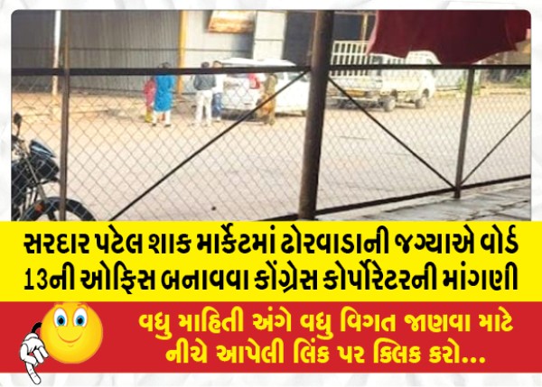 MailVadodara.com - Congress-corporators-demand-to-build-Ward-13-office-in-Sardar-Patel-vegetable-market-instead-of-cattle-shed