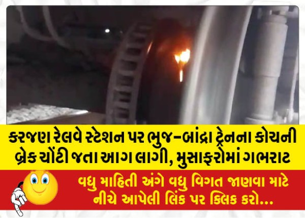 MailVadodara.com - Bhuj-Bandra-train-caught-fire-at-Karajan-railway-station-when-brake-stuck-passengers-panic