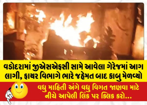 MailVadodara.com - A-fire-broke-out-in-a-garage-opposite-GSFC-in-Vadodara-the-fire-department-brought-it-under-control-after-much-effort