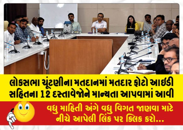 MailVadodara.com - 12-documents-including-voter-photo-ID-were-recognized-for-voting-in-the-Lok-Sabha-elections