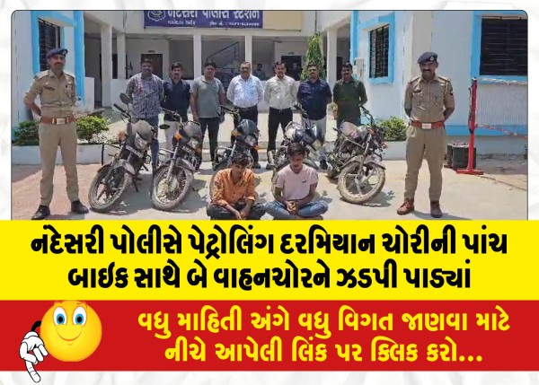 MailVadodara.com - Nandesari-police-nabbed-two-thieves-with-five-stolen-bikes-during-patrolling