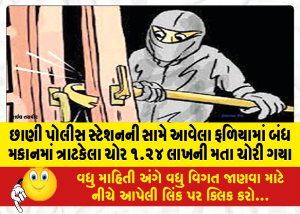 MailVadodara.com - 1-24-lakh-votes-were-stolen-by-thieves-who-broke-into-a-clapboard-house-in-front-of-Chhani-Police-Station