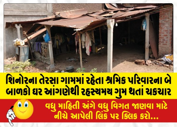 MailVadodara.com - Two-children-of-a-laboring-family-living-in-Shinor-Tersa-village-are-shocked-after-they-mysteriously-disappear-from-their-home