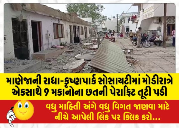 MailVadodara.com - In-Manejani-Radha-Krishnapark-society-roof-parafit-of-9-houses-collapsed-together-late-night-3-women-injured