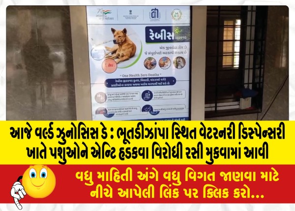 MailVadodara.com - World-Zoonosis-Day-Today-Anti-rabies-vaccine-administered-to-animals-at-Veterinary-Dispensary-in-Bhutdizampa