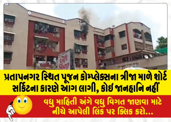 MailVadodara.com - A-fire-broke-out-on-the-third-floor-of-Pujan-Complex-in-Pratapnagar-due-to-a-short-circuit-no-casualty