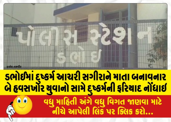 MailVadodara.com - Rape-case-filed-against-two-greedy-youths-who-mothered-minor-in-Dabhoi