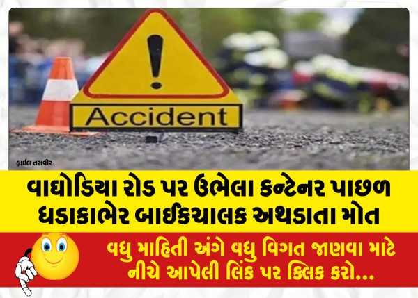 MailVadodara.com - Bike-rider-killed-after-crashing-into-container-standing-on-Waghodia-road