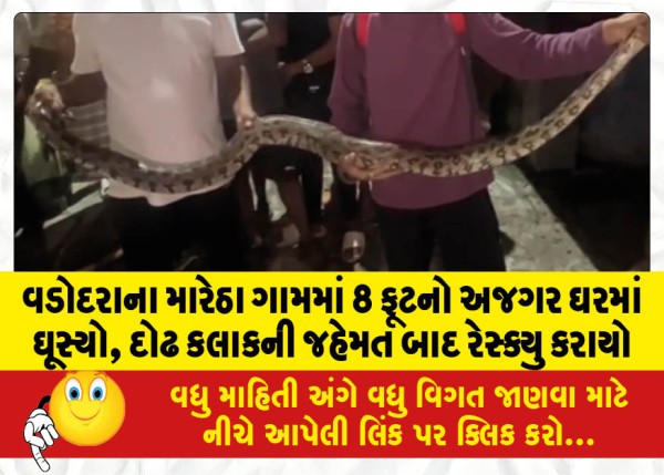 MailVadodara.com - An-8-foot-python-entered-a-house-in-Maretha-village-of-Vadodara-rescued-after-one-and-a-half-hours-of-struggle