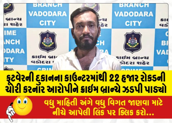 MailVadodara.com - Crime-Branch-nabbed-the-accused-who-stole-22-thousand-cash-from-the-counter-of-a-footwear-shop