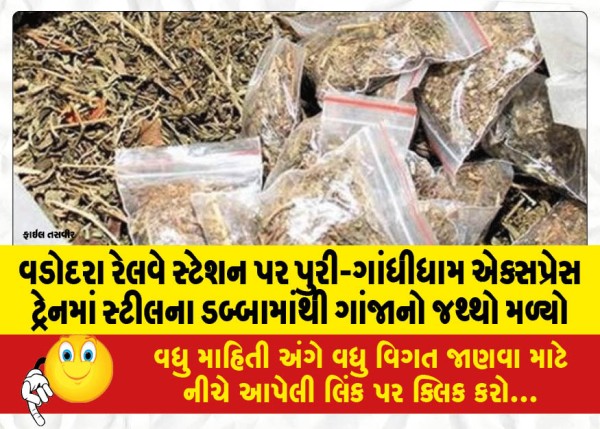 MailVadodara.com - A-quantity-of-ganja-found-in-a-steel-box-in-the-Puri-Gandhidham-Express-train-at-Vadodara-railway-station