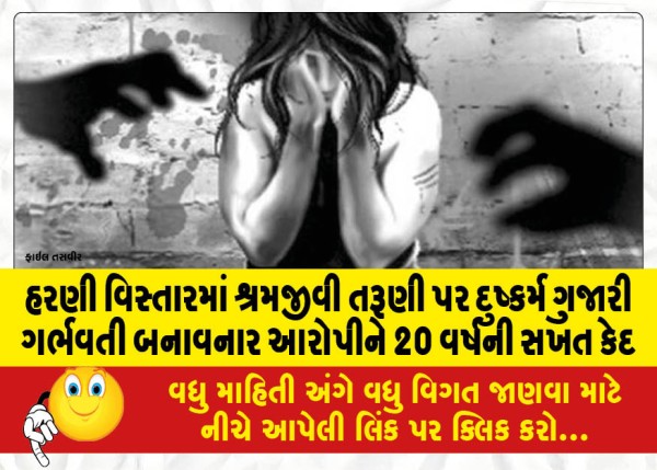 MailVadodara.com - 20-years-rigorous-imprisonment-for-the-accused-who-raped-a-working-girl-in-Harni-area-and-made-her-pregnant