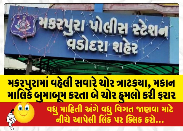 MailVadodara.com - Thieves-attacked-Makarpura-early-in-the-morning-two-thieves-attacked-the-house-owner-and-fled