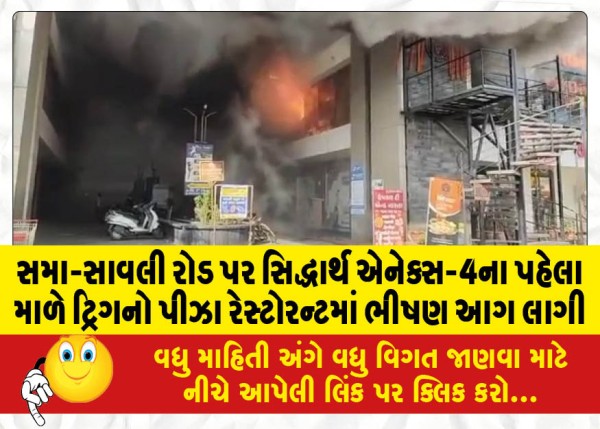 MailVadodara.com - A-massive-fire-broke-out-at-Trigno-Pizza-Restaurant-on-the-first-floor-of-Siddharth-Annex-4-on-Sama-Savli-Road