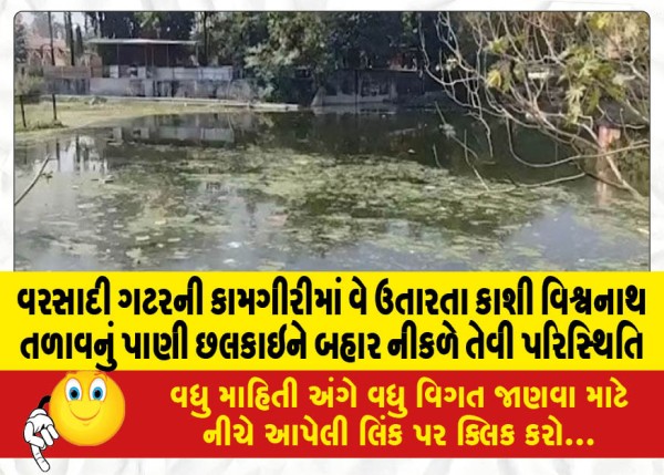 MailVadodara.com - A-situation-where-the-water-of-the-Kashi-Vishwanath-lake-is-overflowing-due-to-obstruction-in-the-functioning-of-rain-drains