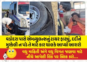 MailVadodara.com - Ambulance-tire-burst-near-Vadodara-car-driver-gave-shelter-to-patient-to-avoid-trouble