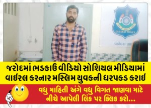 જરોદમાં ભડકાઉ વીડિયો સોશિયલ મીડિયામાં વાઇરલ કરનાર મસ્લિમ યુવકની ધરપકડ કરાઇ