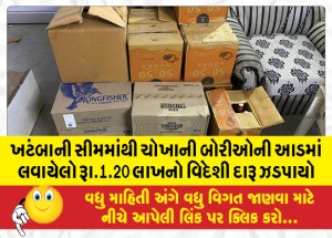 ખટબાની સીમમાંથી ચોખાની બોરીઓની આડમાં લવાયેલો રૂા.1.20 લાખનો વિદેશી દારૂ ઝડપાયો