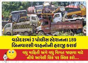 શહેરના 3 પોલીસ સ્ટેશનના 189 બિનવારસી વાહનોની હરાજી કરાઇ