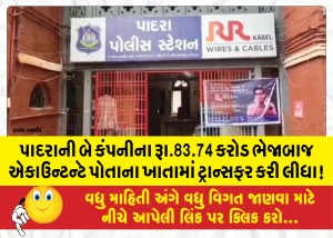 પાદરાની બે કંપનીના રૂા.83.74 કરોડ ભેજાબાજ એકાઉન્ટન્ટે પોતાના ખાતામાં ટ્રાન્સફર કરી લીધા!