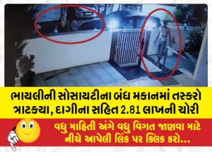 ભાયલીની સોસાયટીના બંધ મકાનમાં તસ્કરો ત્રાટક્યા, દાગીના સહિત 2.81 લાખની ચોરી