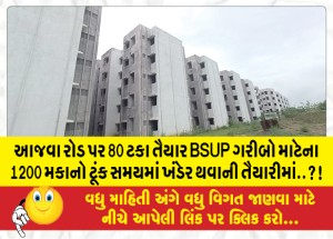 આજવા રોડ પર 80 ટકા તૈયાર BSUP ગરીબો માટેના 1200 મકાનો ટૂંક સમયમાં ખંડેર થવાની તૈયારીમાં..?!