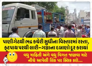 MailVadodara.com - In-the-area-from-Panigate-to-Bhadra-Kacheri-the-pressure-of-lorries-was-removed-from-the-roads-and-footpaths