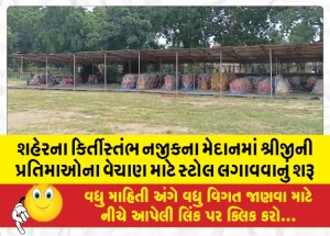 MailVadodara.com - Stalls-for-selling-idols-of-Sriji-started-in-the-ground-near-Kirtistambha-in-the-city