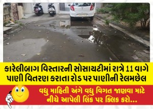 MailVadodara.com - 11-pm-water-distribution-road-in-the-society-of-Karelibagh-area