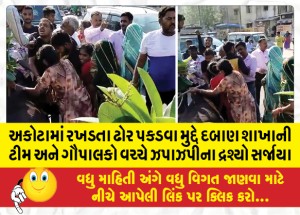 MailVadodara.com - In-Akota-a-scuffle-broke-out-between-the-pressure-branch-team-and-the-cowherds-over-the-capture-of-stray-cattle