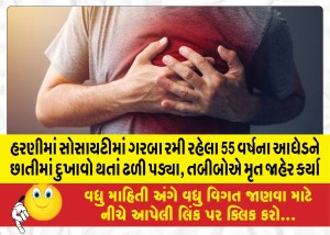 હરણીમાં સોસાયટીમાં ગરબા રમી રહેલા 55 વર્ષના આધેડને છાતીમાં દુખાવો થતાં ઢળી પડ્યા, તબીબોએ મૃત જાહેર કર્યા