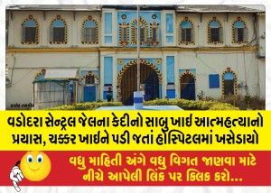 MailVadodara.com - Vadodara-Central-Jail-inmate-attempts-suicide-by-eating-soap-gets-shifted-to-hospital-after-fainting