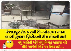 જેતલપુર રોડ પરની ટી-પોસ્ટમાં આગ લાગી,ફાયર બ્રિગેડની ટીમ દોડતી થઇ