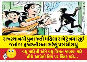 MailVadodara.com - A-woman-traveling-from-Rajasthan-to-Pune-slept-in-the-train-at-night-and-her-purse-containing-91-000-rupees-was-stolen