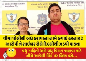 MailVadodara.com - 2-accused-who-cheated-in-the-name-of-cancellation-of-insurance-policy-were-caught-by-cyber-cell-from-Delhi