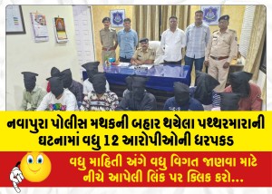 નવાપુરા પોલીસ મથકની બહાર થયેલા પથ્થરમારાની ઘટનામાં વધુ 12 આરોપીઓની ધરપકડ, અત્યાર સુધીમાં 29 આરોપી ઝડપાયા